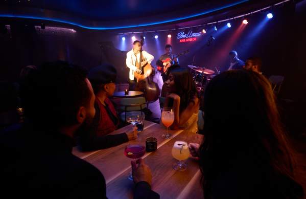 People listening to jazz at Blue Llama jazz club