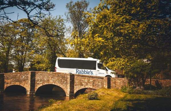 Tour bus in countryside - credit Rabbie's Tours