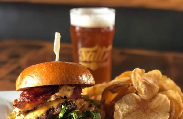 Burger and beer from Salt Spring Brewery