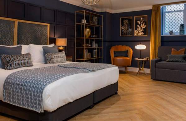 A bedroom at Hort's Townhouse Bristol a boutique hotel in Bristol city centre