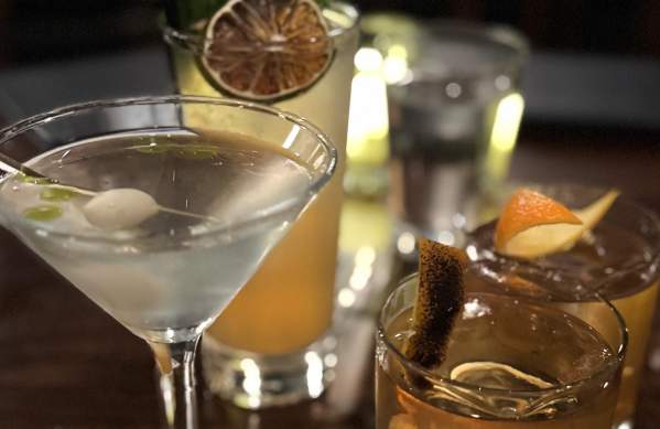 Nightcap cocktails on table