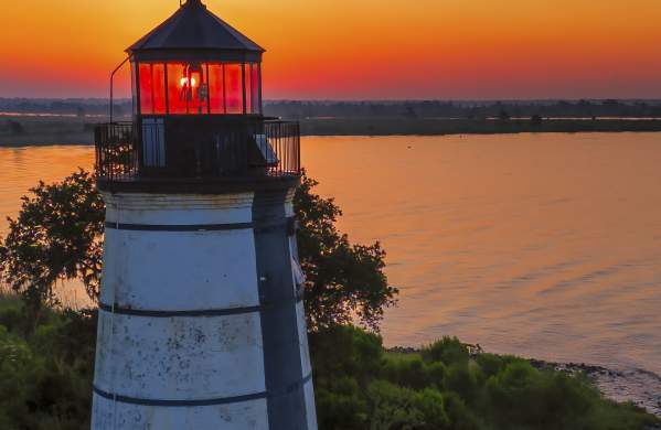 Madisonville Lighthouse at Sunset