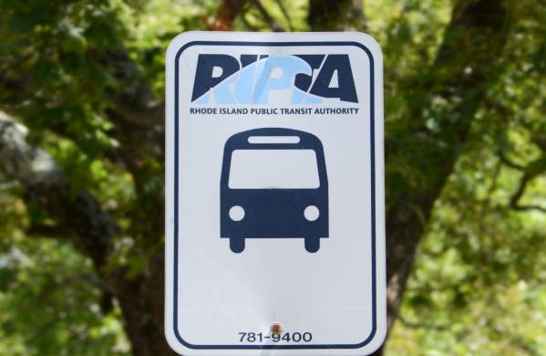 RIPTA bus stop sign