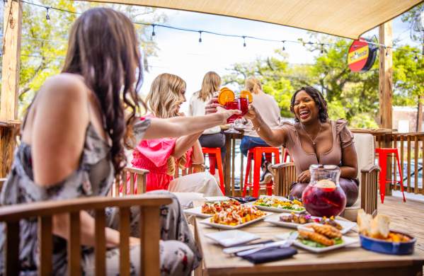 Ladies dining outdoors