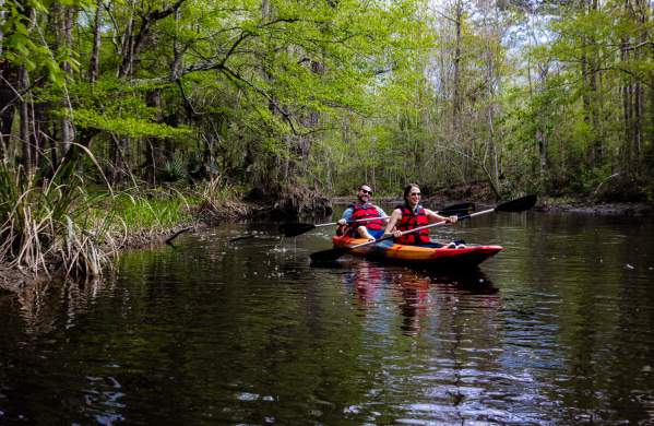 Kyaking on the Bougue Falaya River
