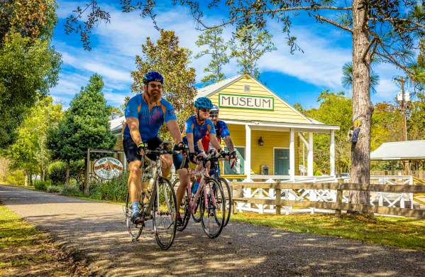 Men Biking The Tammany Trace in Abita Springs