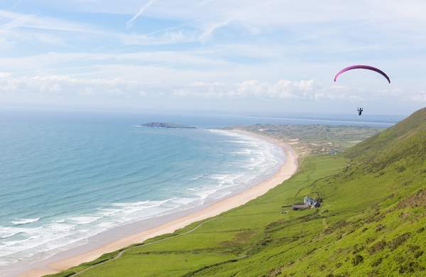 Paragliding at Rhossili
