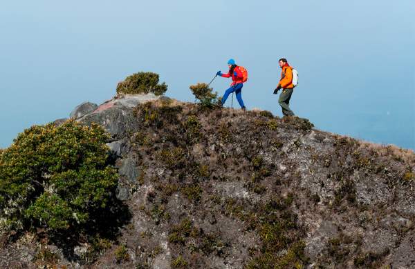 Couple reaching the Top of Barú Volcano, Province of Chiriquí