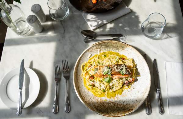 Seafood menu items from Healing manor