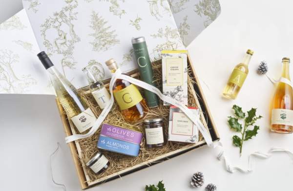 A Christmas themed hamper from The Newt in Somerset - Credit The Newt