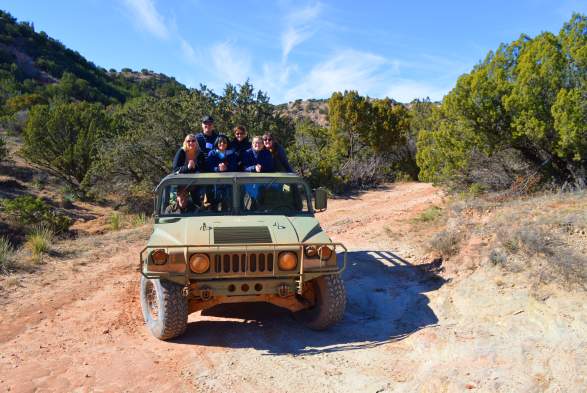 Group on a jeep tour in palo duro canyon state park