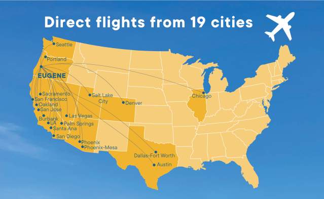 Nov 2025 EUG flight map