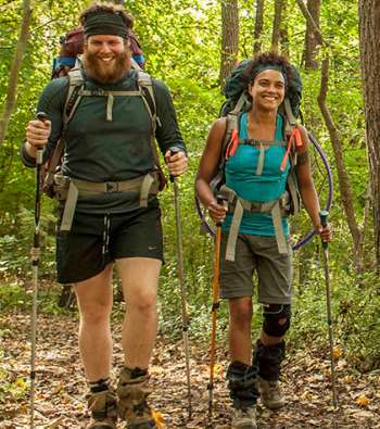 Couple hiking the Appalachian Trail