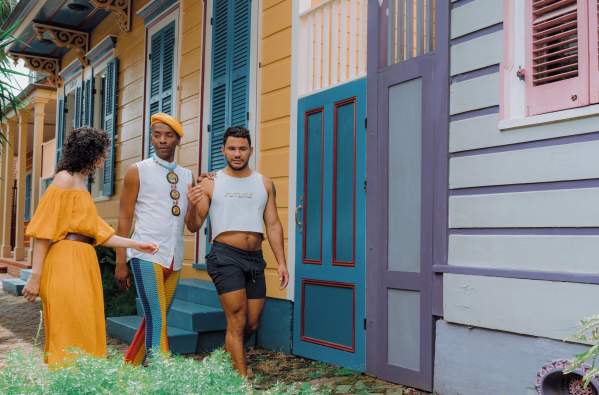 Three friends exploring the Marigny neighborhood