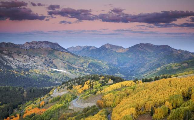 Scenic view of Guardsman Pass in autumn
