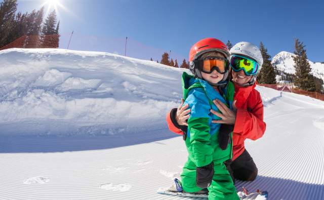 Kids at ski school at Brighton Resort