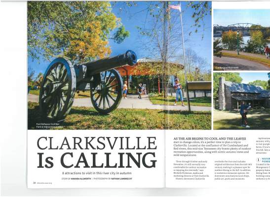 magazine spread of Clarksville Article