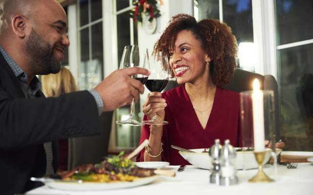 Christmas couple dinner