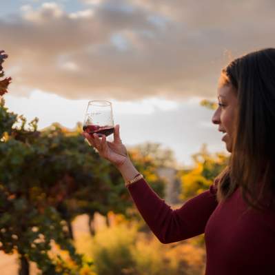 A Glass of Wine at High Camp Vineyard