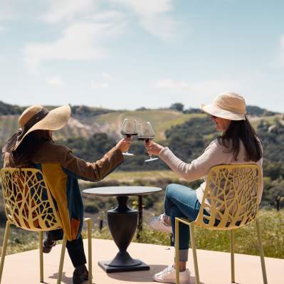 Two ladies wine tasting at Booker Winery in Paso Robles