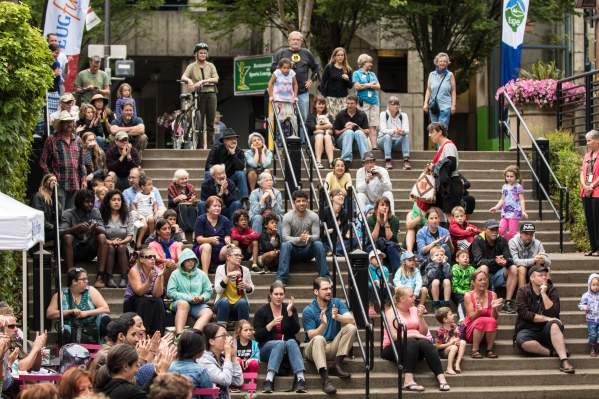 Party in the Plaza Audience, Hult Center, by Ben Schorzman, City of Eugene