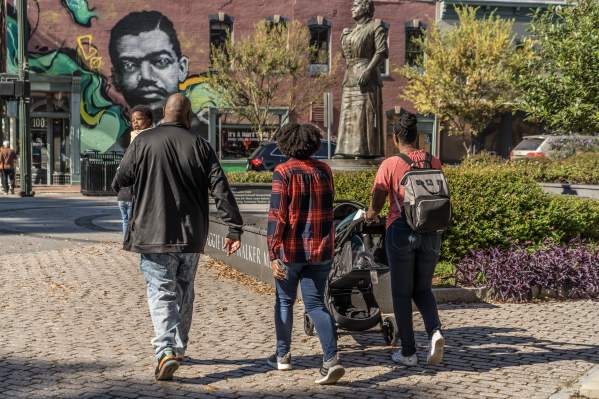 People walking by the Maggie L. Walker National Historic Site