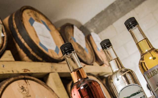 Rum Casks & Bottles at Alligator Bay Distillers
