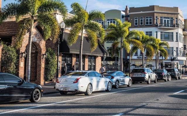 Cars on Marion Avenue in Punta Gorda, Florida