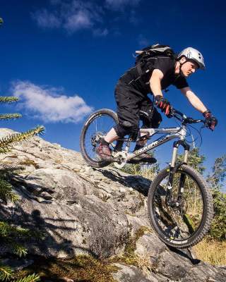 mountain biker challenging the Davagh Forest Trails in the Sperrins