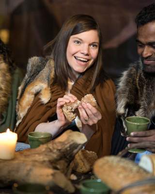 group medieval dining at the Game of Thrones® banquet, Winterfell at Castleward, Downpatrick