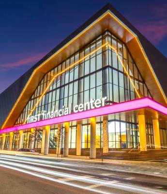 First Financial Convention Center at Night