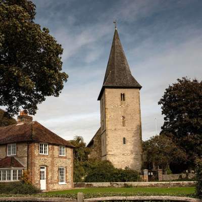 Bosham with Holy Trinity Church above the skyline