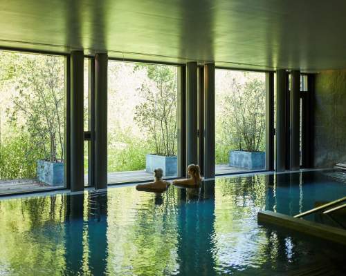 Two people in Lime Wood Herb House spa