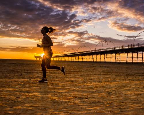 Southport beach girl running