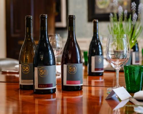 B58 All wines on table at Lime Wood