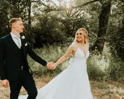 Sway Manor - Wedding - couple in garden