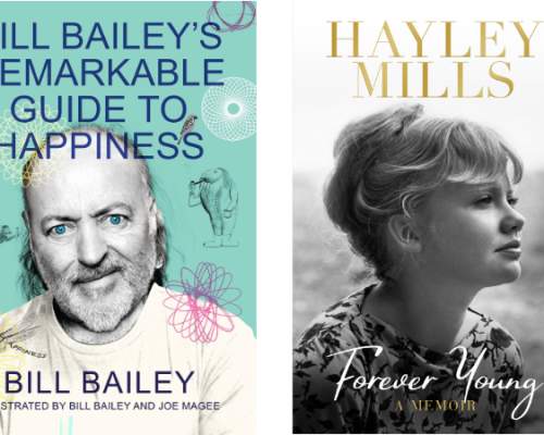 covers for books by Bill Bailey and Hayley Mills
