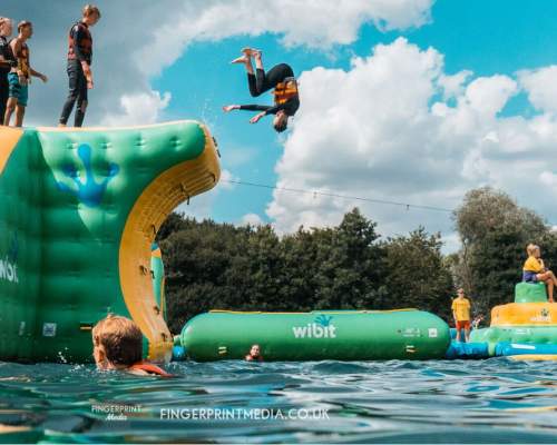 New Forest Water Park - Kids on the Aqua Park in the New Forest