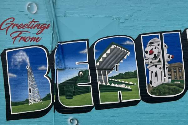 postcard mural