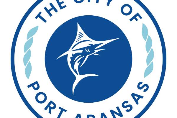 City of Port Aransas seal with a marlin in the middle
