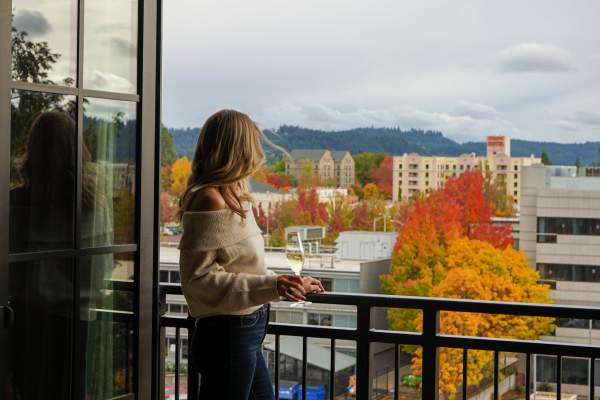 Balcony autumn views at The Gordon Hotel