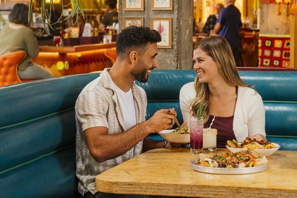 Couple eating at Union Rec