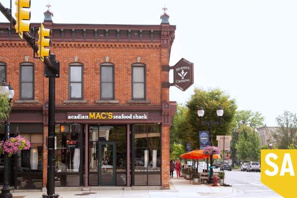 Downtown saline, outside of Mac's seafood