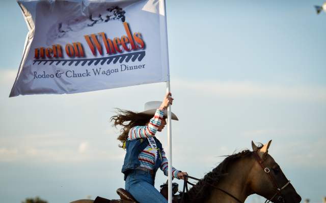 Abby with Hell on Wheels Flag