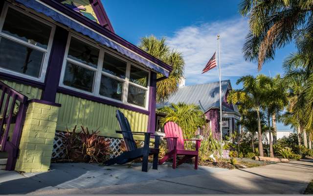 Little green house and purple house in charming Downtown Punta Gorda