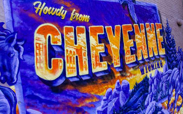 A detail of the Howdy from Cheyenne mural in downtown Cheyenne, Wy
