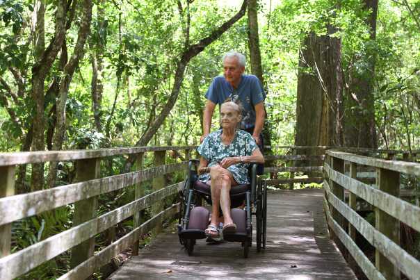 Thelma and Jack Wheeler, of Naples, sometimes visit Audubon's Corkscrew Swamp Sanctuary twice a day and are volunteers at the sanctuary.