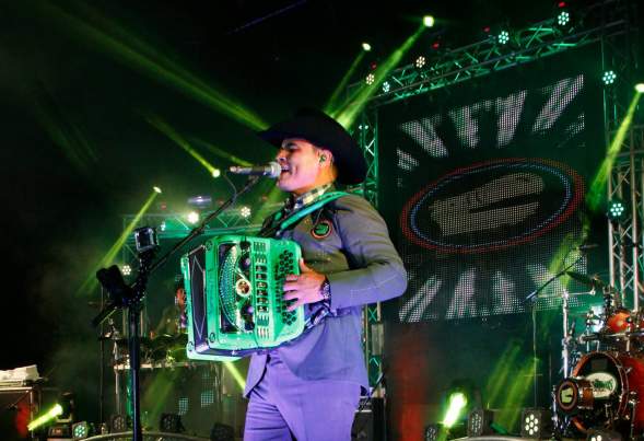 Music singer accordian band lights at Quechan
