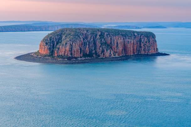 Pastel sunset hues on Steep Island near Raft Point on the Kimberley Coast