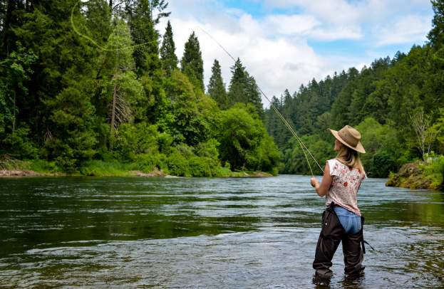 Woman Fly Fishing McKenzie River